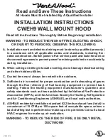 Preview for 1 page of Vent-a-Hood CWEH9 Installation Instructions Manual