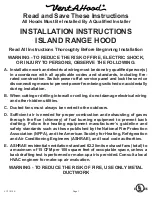 Vent-a-Hood ISLAND RANGE Installation Instructions Manual preview