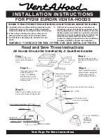 Vent-a-Hood PYD18 Installation Instructions preview