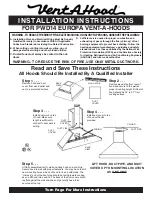 VENT-A-HOODS PWD14 EUROPA Installation Instructions preview