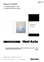 Preview for 1 page of Vent-Axia 103 14 120 Installation And Wiring Instructions