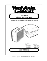 Vent-Axia LoWatt T-SERIES Installation And Operating Instructions Manual preview