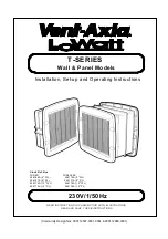 Vent-Axia LoWatt T-SERIES Installation, Set-Up And Operating Instructions preview