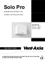 Preview for 1 page of Vent-Axia Solo Pro HTP Installation And Wiring Instructions