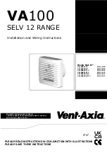 Preview for 1 page of Vent-Axia VA100 Installation And Wiring Instructions