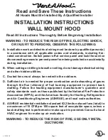 Предварительный просмотр 2 страницы VentAHood DAH18 Installation Instructions Manual