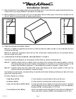 Preview for 4 page of VentAHood DAH18 Installation Instructions Manual