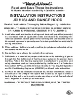 Предварительный просмотр 1 страницы VentAHood JDIH ISLAND Installation Instructions Manual