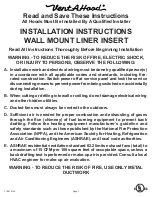 Preview for 1 page of VentAHood VP526 Installation Instructions Manual