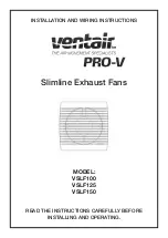 Ventair PRO-V Slimline VSLF100 Installation And Wiring Instructions предпросмотр