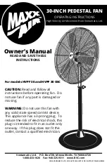 Preview for 1 page of Ventamatic Maxx Air HVPF 30 Owner'S Manual