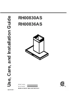 Venting RH00830AS Use, Care And Installation Manual preview