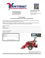 Preview for 2 page of Ventrac KH500 Versa-Loader Operator'S Manual & Parts Drawings