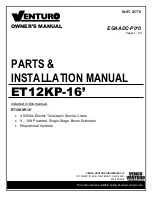 Предварительный просмотр 1 страницы Venturo ET12KP-16 Owner'S Manual