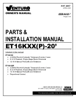 Предварительный просмотр 1 страницы Venturo ET16KXX-20 Owner'S Manual