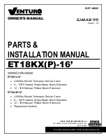 Venturo ET18KX-16 Parts & Installation Manual предпросмотр