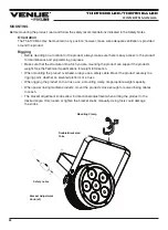 Preview for 8 page of Venue Lighting Effects THINTRI 38 LED Owner'S Manual