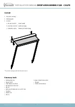 Предварительный просмотр 2 страницы Verano V124 - CALPE Installation Manual