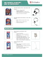 Preview for 3 page of Verbatim Multimedia Headsets & Microphones Product Information