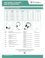 Preview for 4 page of Verbatim Multimedia Headsets & Microphones Product Information