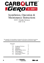 Предварительный просмотр 1 страницы VERDER Carbolite Gero CDF 15/1b Installation, Operation & Maintenance Instructions Manual