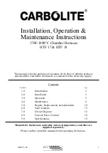 VERDER Carbolite HTF 17 Installation, Operation & Maintenance Instructions Manual preview