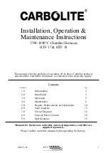 Preview for 1 page of VERDER Carbolite HTF 17 Installation, Operation & Maintenance Instructions Manual