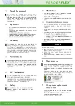 Preview for 5 page of VERDER Verderflex Vantage 3000 C R3i Operating Manual