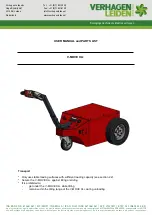 Preview for 1 page of Verhagen Leiden V-MOVE XL+ User Manual And Parts List