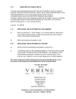 Preview for 57 page of Verine Fontana HE NPHL**RN Installation, Maintenance & User Instructions