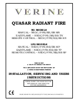 Verine LPG series Installation, Servicing And User Instructions Manual preview