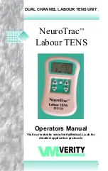 Предварительный просмотр 1 страницы Verity Audio NeuroTrac Labour TENS Operator'S Manual