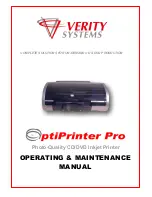 Предварительный просмотр 1 страницы Verity Systems Inkjet Printer Operating & Maintenance Manual