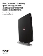 Preview for 1 page of Verizon FiOS Quantum Quick Setup Manual