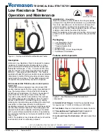 Preview for 1 page of Vermason 222644 Operation And Maintenance