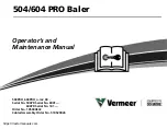 Предварительный просмотр 1 страницы Vermeer 504 PRO Operator And  Maintenance Manual