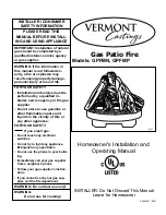 Vermont Castings GPFMN Homeowner'S Installation And Operating Manual preview