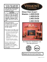 Vermont Castings LHECDV20 Homeowner'S Installation And Operating Manual preview