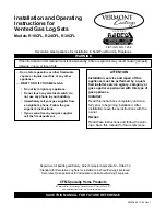 Vermont Castings R18CFL Installation And Operating Instructions Manual preview