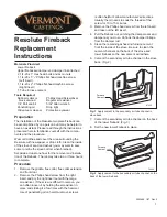 Preview for 1 page of Vermont Castings Resolute Fireback Replacement Instructions