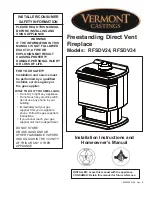 Preview for 1 page of Vermont Castings RFSDV24 Installation Instructions And Homeowner'S Manual