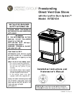 Vermont Castings RFSDV34 Installation Instructions And Homeowner'S Manual preview