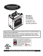 Предварительный просмотр 1 страницы Vermont Castings Stratton Installation And Operating Manual