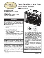 Предварительный просмотр 1 страницы Vermont Castings VCFDVI31 Installation And Operating Instructions Manual