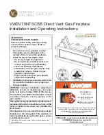 Предварительный просмотр 1 страницы Vermont Castings VWDV70NTSCSB Installation And Operating Instructions Manual