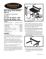 Preview for 1 page of Vermont Castings Warming Shelf #0200 Installation Instructions