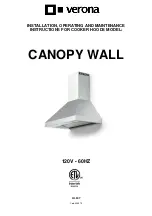 Verona CANOPY WALL Installation, Operating And Maintenance Instructions preview