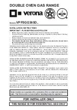 Verona Prestige VPFSGG365D Series Installation Instructions Manual preview