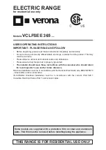 Verona VCLFSEE 365 Series User Operating Instructions Manual preview