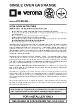 Предварительный просмотр 1 страницы Verona VDFSGG365 Series Installation Instructions Manual